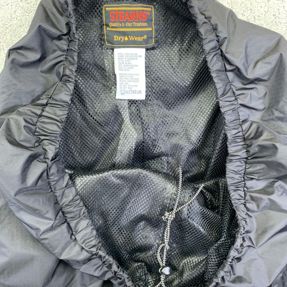 Stearns Dry Wear Pants‎ Mens XXL Black Nylon Cargo Rain Snap Ankle Waterproof - Picture 6 of 12